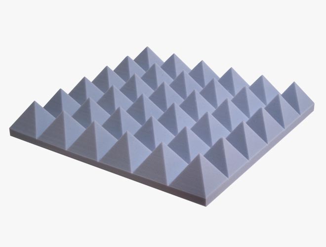 EZ Foam Pyramidal 10 FR has a unique surface pattern that is matching and seamless when installed.