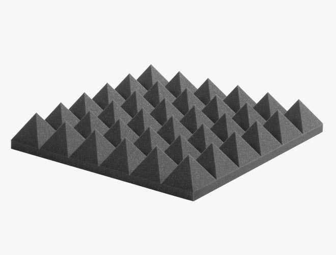 EZ Foam Pyramidal 10 acoustical foam has a unique surface pattern that is matching and seamless when installed.